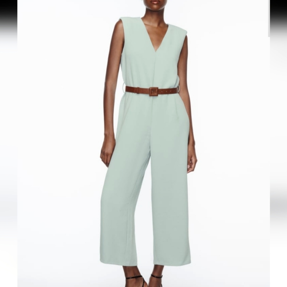 Zara Mint Wide Leg Jumpsuit